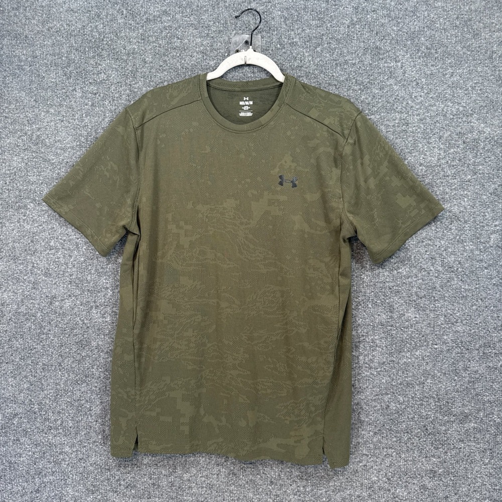 Under Armour Shirt Mens Medium Green Camo Short Sleeve Athletic Performance Tee